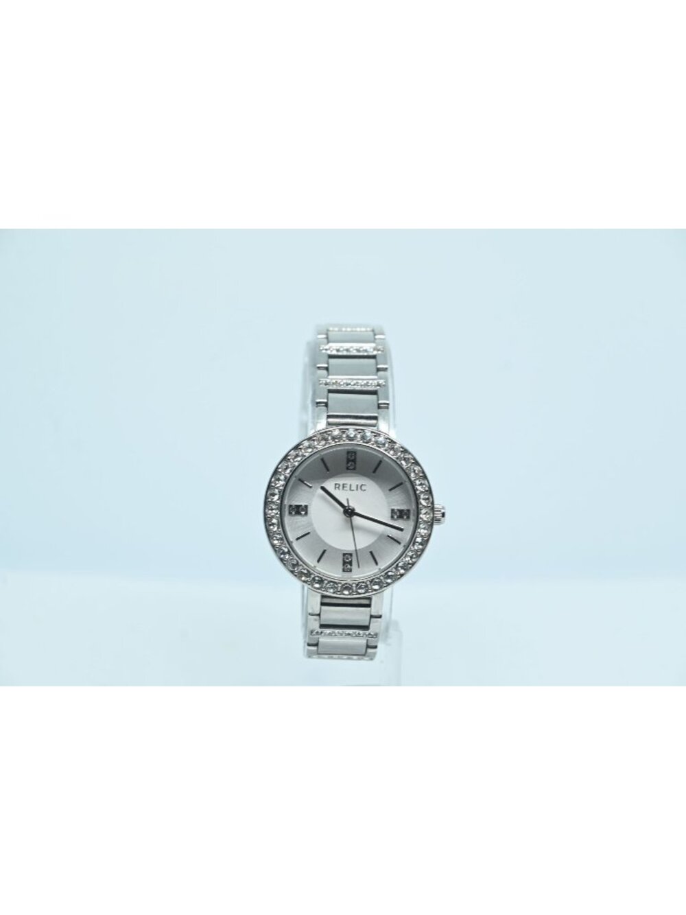 Relic by Fossil ZR34144 Silver-Tone Crystal Bezel Women's Watch Link Bracelet